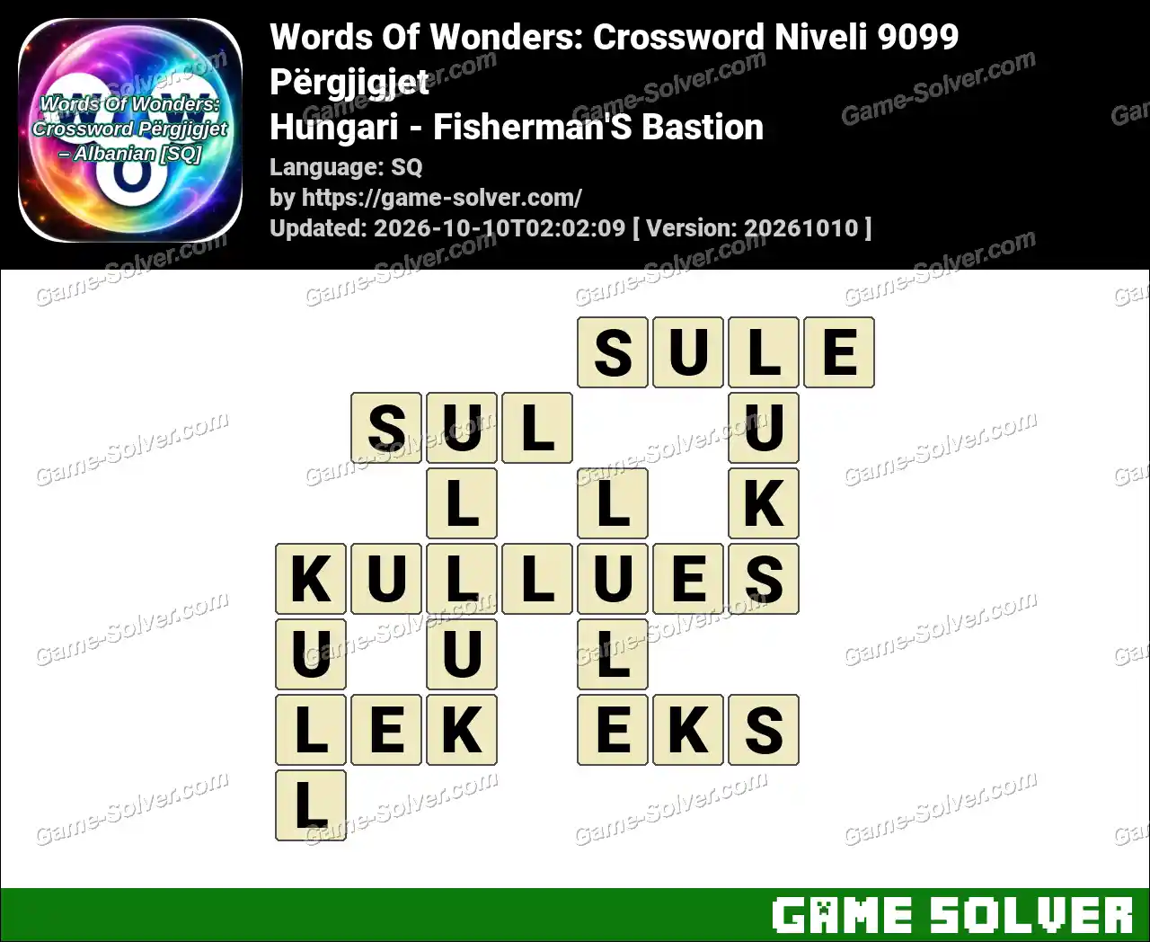 Words Of Wonders: Crossword Niveli 9099 Përgjigjet – Hungari – Fisherman’S Bastion